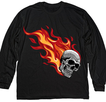 Fire Skull in Black