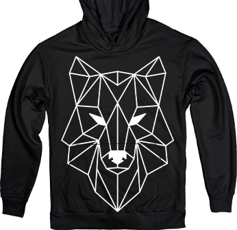 Geometric Wolf in Black