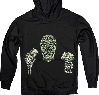 Money Skull in Black