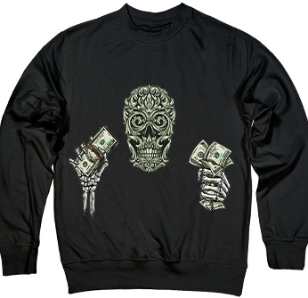 Money Skull in Black