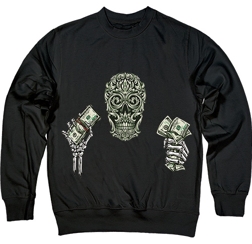 - Money Skull in Black