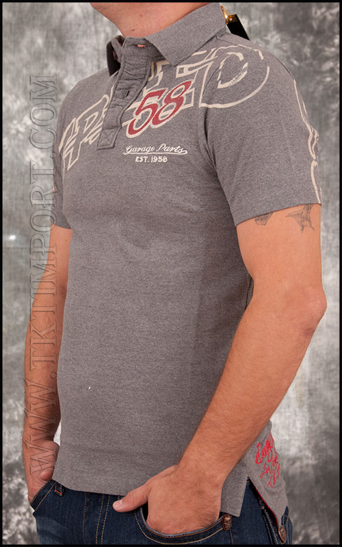 Мужская футболка поло Christian Audigier - MS28GASP - Grey