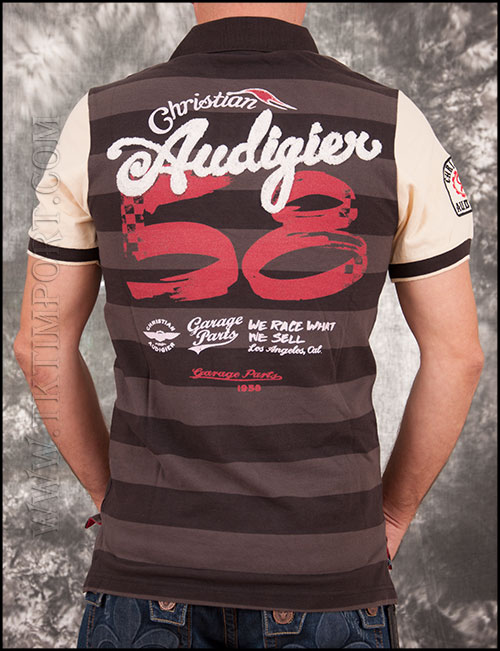 Мужская футболка поло Christian Audigier - MS33GAGP - Black