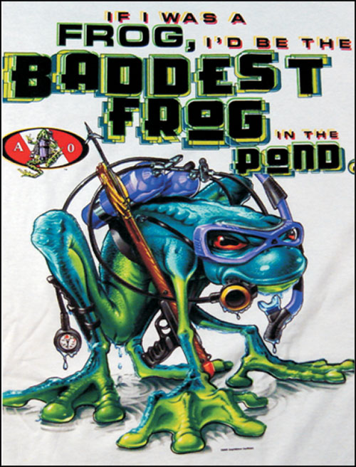 Amphibious - Футболка женская - Baddest Frog backprint with Pewter A-O Logo Front Print