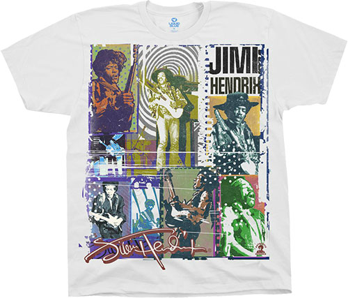 Футболка Liquid Blue - Jimi Hendrix - Athletic T-Shirt - Hendrix Collage
