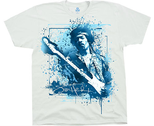  Liquid Blue - Jimi Hendrix - Athletic T-Shirt - Hendrix Watercolor