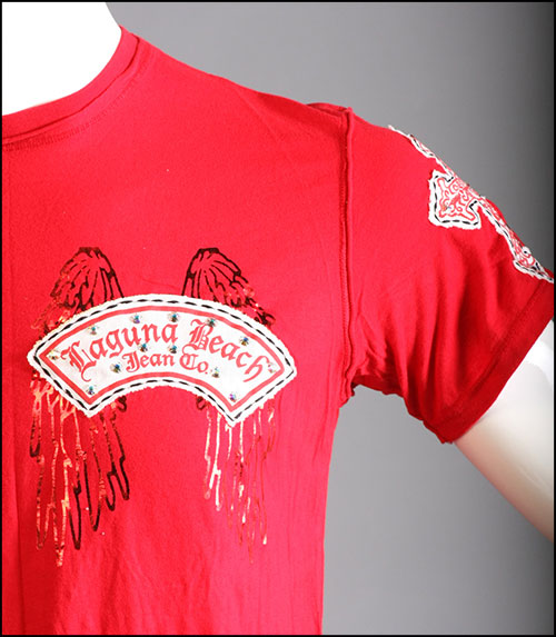 Laguna Beach - Футболка мужская - Mens Newport Beach Red T-Shirt (с кристаллами)