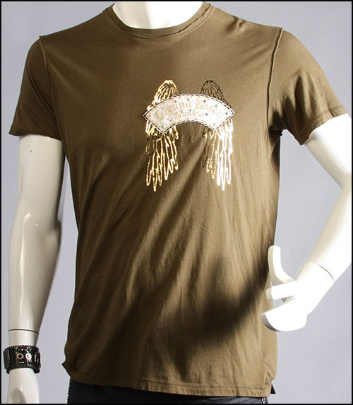 Laguna Beach - Футболка мужская - Mens Long Beach Olive T-Shirt (с кристаллами)