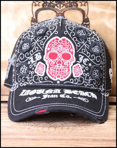 Laguna Beach - Головные Уборы - Skull Black Trucker Hat
