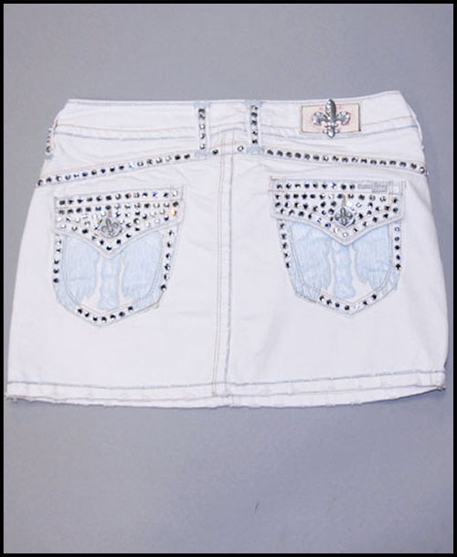 Laguna Beach - Юбка - Womens Long Beach Baby Blue Stitch White Mini Skirt (с кристаллами 1G - 144 кристалла)