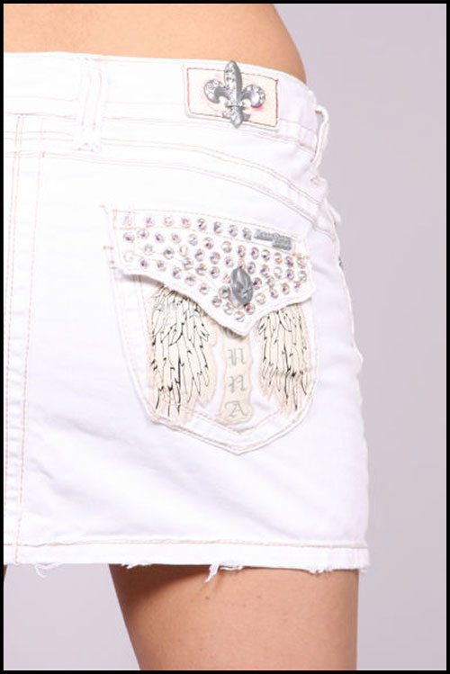 Laguna Beach - Юбка - Womens Long Beach White Mini Skirt (с кристаллами 2G - 288 кристалла)