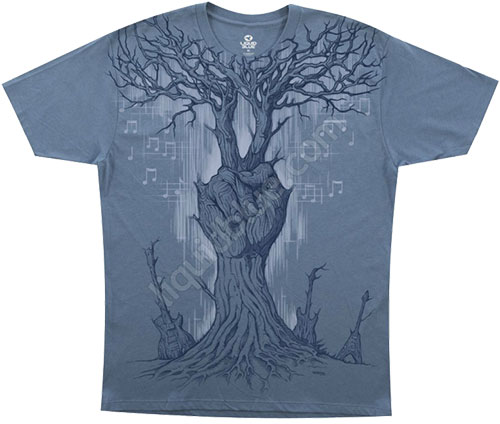  Liquid Blue - Musica Blue Athletic T - Shirt - Rhythm And Roots