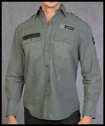 Rebel Spirit - Мужская рубашка -LSW100650-CHAR - 100% хлопок стрейч