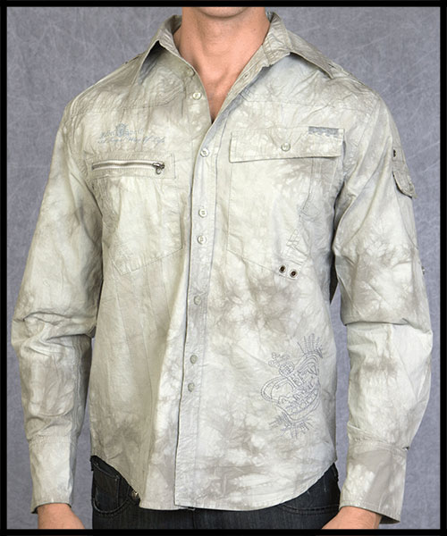 Rebel Spirit - Мужская рубашка - LSW100659-CEMT - 100% хлопок стрейч