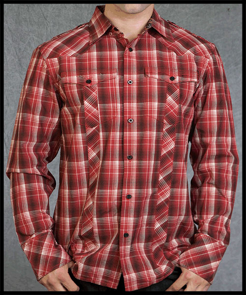 Rebel Spirit - Мужская рубашка - LSW110705-RED - 100% хлопок стрейч