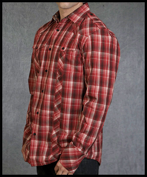 Rebel Spirit - Мужская рубашка - LSW110705-RED - 100% хлопок стрейч