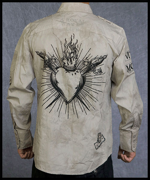 Rebel Spirit - Мужская рубашка - LSW110709-CEMT - 100% хлопок стрейч