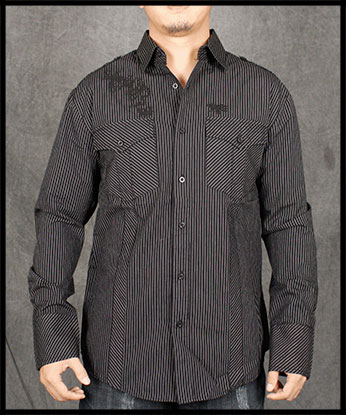 Rebel Spirit - Мужская рубашка - LSW111087-BLK - 100% хлопок стрейч
