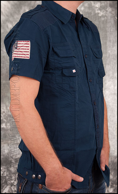 USA Rugby -  Рубашка Мужская  с коротким рукавом - GB121901 - Navy