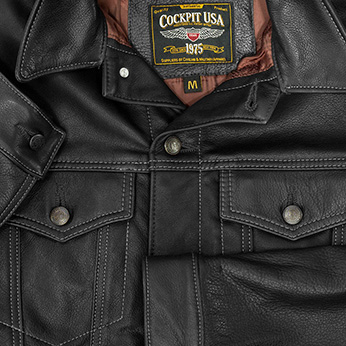 Куртка кожаная мужская черная Cockpit USA