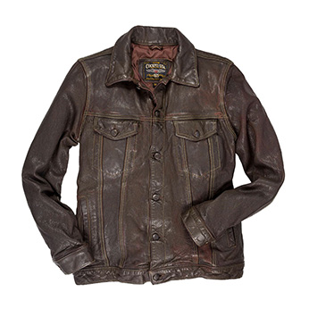 Stonewashed Leather Jean Jacket