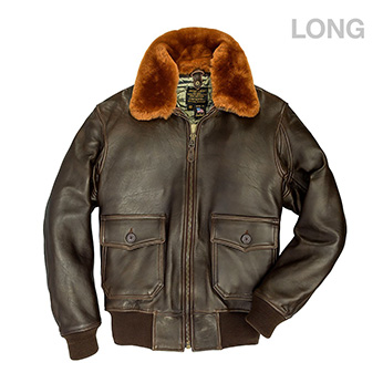 U.S. Navy Lambskin G-1 Flight Jacket in Brown (Long)