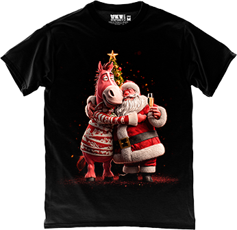 Санта та Кінь — святкове обіймання