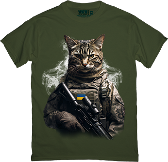 Military Cat in Olive