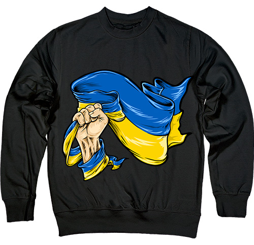 Свитшот - Ukraine Hand with Flag in Black