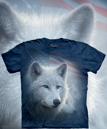 Футболка The Mountain - Patriotic White Wolf - Волк