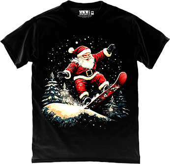 Худі - Грумпі-Кіт у Гірляндах Футболка - Санта-Сноубордист