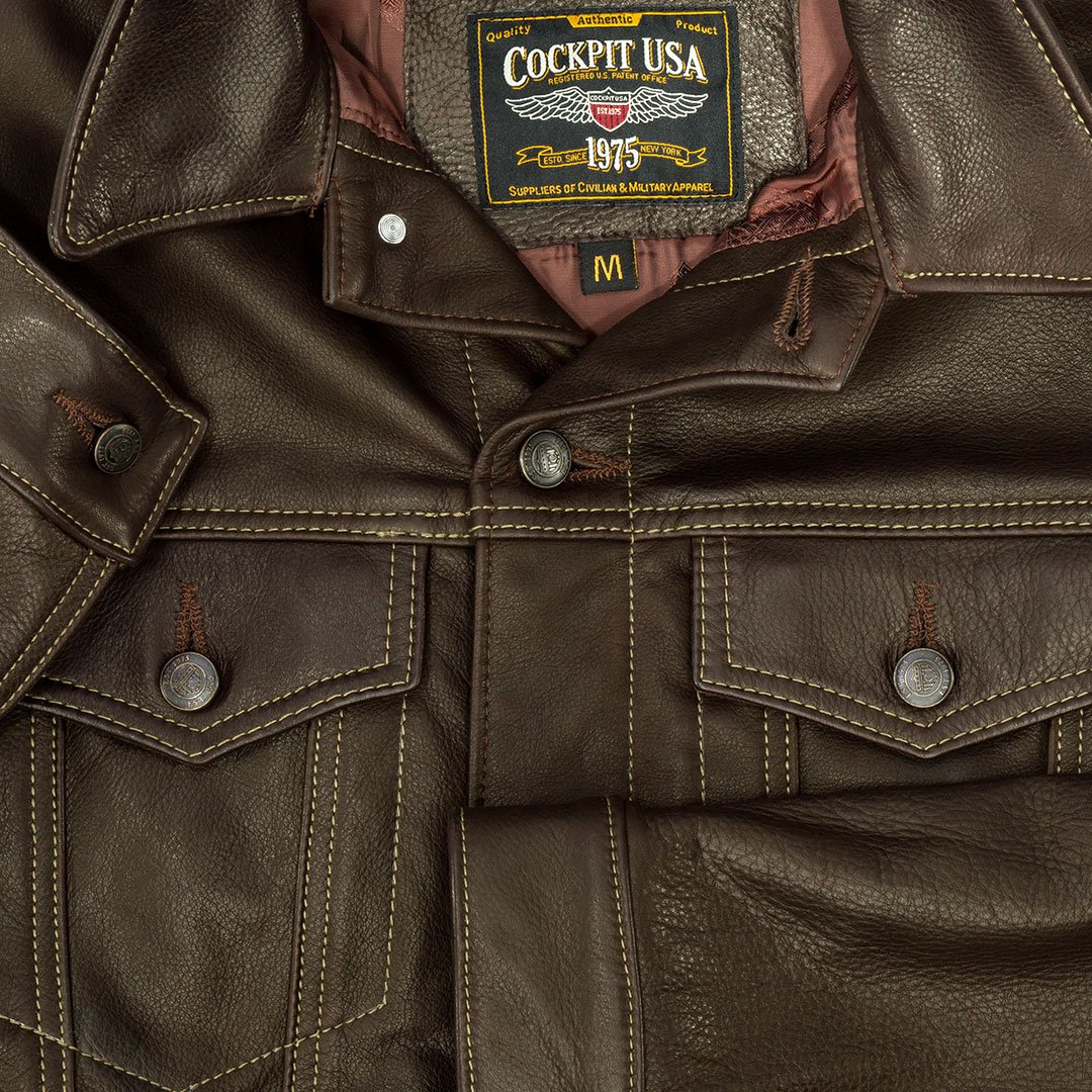 Куртка кожаная мужская коричневая Cockpit USA