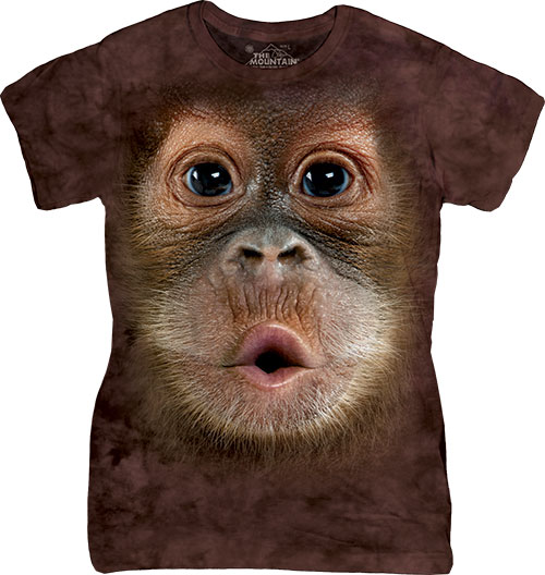 Футболка Женская The Mountain - Big Face Baby Orangutan