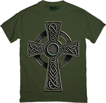 Футболка - Celtic Cross in Olive