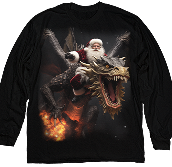 Santa Riding Fire Dragon - Новий Рік
