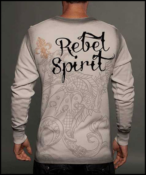 Rebel Spirit -  Футболка мужская с длинным рукавом - TH121396 - TAN