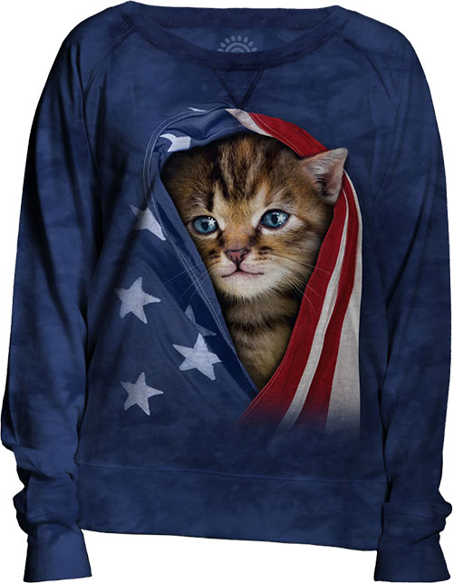 Толстовка Женская The Mountain - Patriotic Kitten