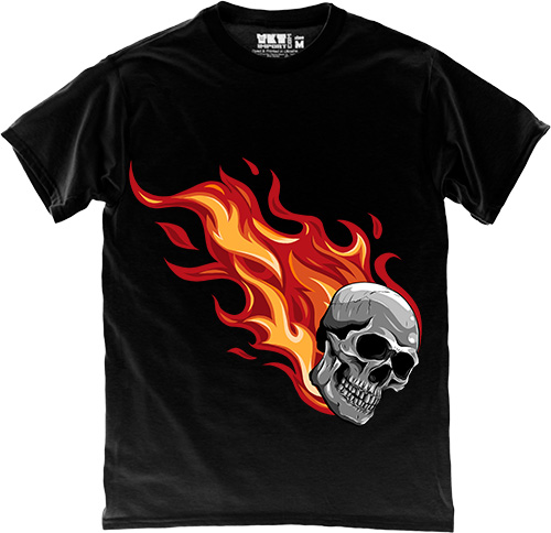  - Fire Skull in Black