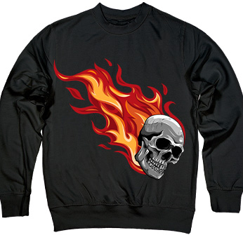 Fire Skull in Black