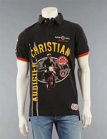 Мужская футболка поло Christian Audigier - MS31GABI - Black