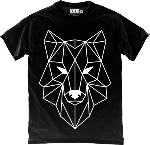 Футболка - Geometric Wolf in Black