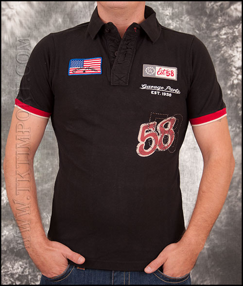 Мужская футболка поло Christian Audigier - MS29GAPE - Black
