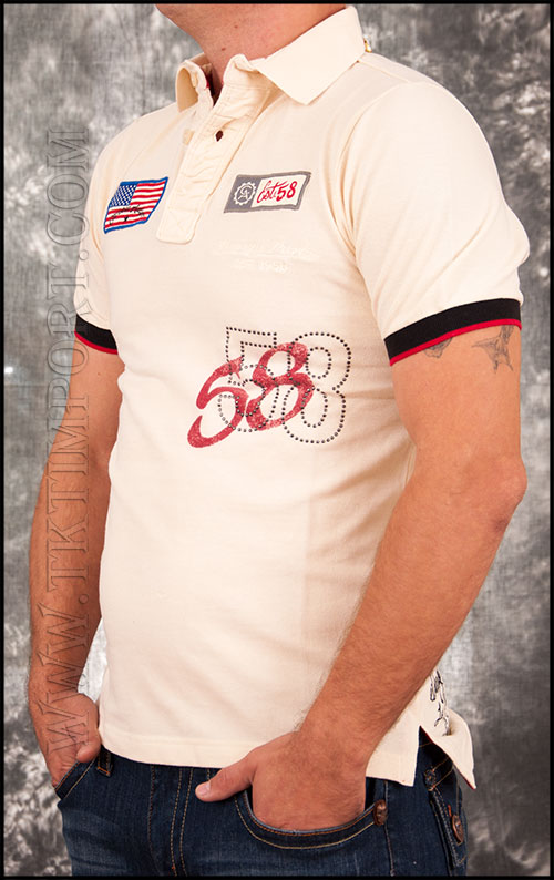 Мужская футболка поло Christian Audigier - MS29GAPE - Pearled Ivory