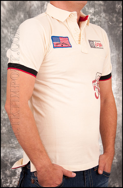 Мужская футболка поло Christian Audigier - MS29GAPE - Pearled Ivory