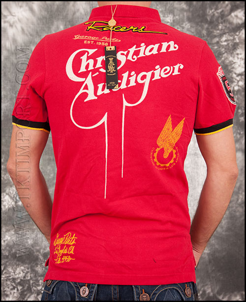 Мужская футболка поло Christian Audigier - MS31GABI - Red