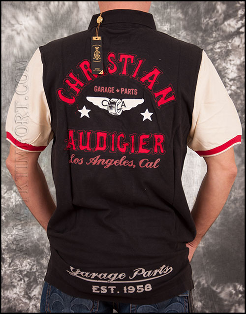 Мужская футболка поло Christian Audigier - MS32GAPI - Black
