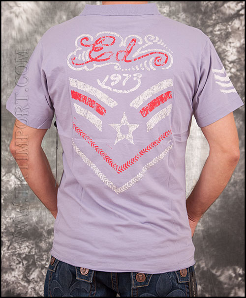 Мужская футболка поло Ed Hardy - 2J1A1COR - Purple