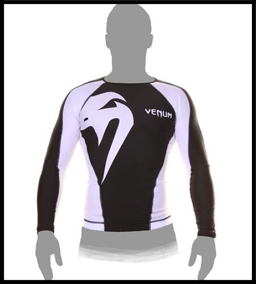 Venum - Футболка - Giant - Long Sleeves Rashguard by Venum - Black White