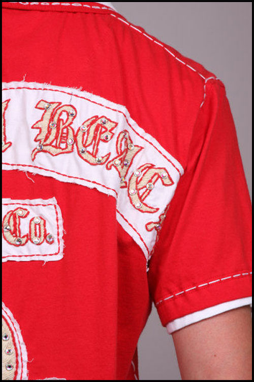 Laguna Beach - Футболка мужская - Mens Crystal Cove Red-Khaki Polo Shirt (с кристаллами)