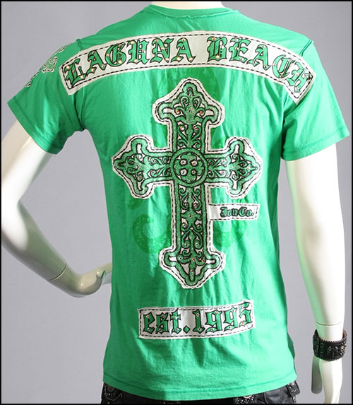 Laguna Beach - Футболка мужская - Mens Newport Beach Green T-Shirt (с кристаллами)